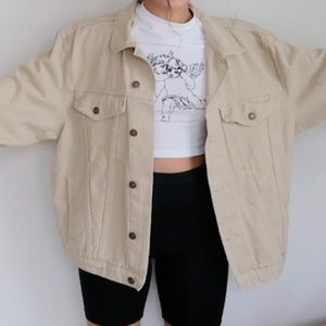 beige jean jacket